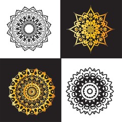 Circular pattern in form of mandala for Henna, Mehndi, tattoo, decoration. Decorative ornament in ethnic oriental style. Coloring book page.