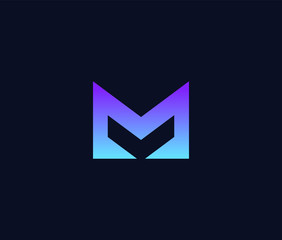 Letter M Logo Icon Minimal emblem design template