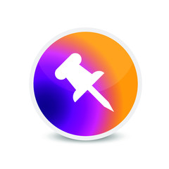 Fototapeta premium Push pin icon vector logo art