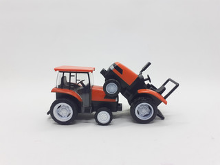 Photo Realistic Heavy Machinery Tractor Excavator Miniature Die Cast Toys Design for Souvenir Gift Collection Items in White Isolated Background 