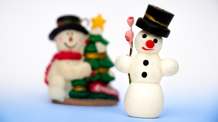 snowman and christmas tree