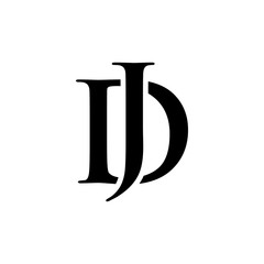 Initial dj alphabet logo design template vector
