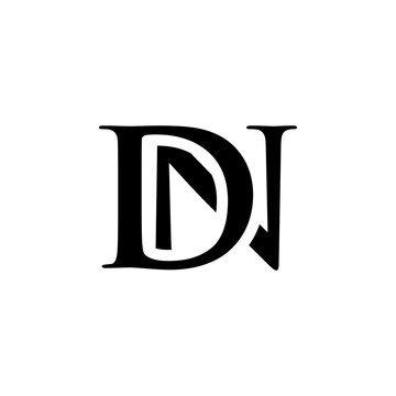 Initial dn alphabet logo design template vector