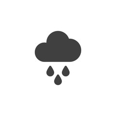 Naklejka na ściany i meble Cloud with raindrops vector icon. filled flat sign for mobile concept and web design. Cloud and rain glyph icon. Symbol, logo illustration. Vector graphics