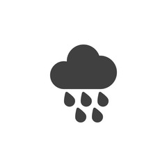 Fototapeta na wymiar Cloud and rain vector icon. Shower, weather filled flat sign for mobile concept and web design. Cloud with raindrops glyph icon. Symbol, logo illustration. Vector graphics