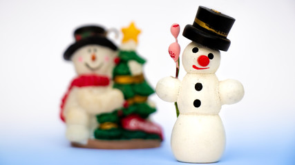 snowman and christmas tree