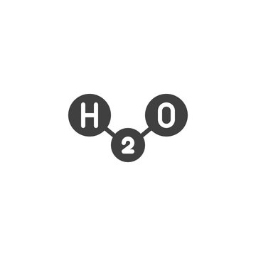 Chemical formula H2O vector icon. filled flat sign for mobile concept and web design. Water formula glyph icon. Symbol, logo illustration. Vector graphics