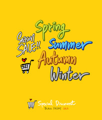 손으로 그린 세일 일러스트