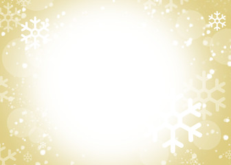 gold christmas background with snowflakes
