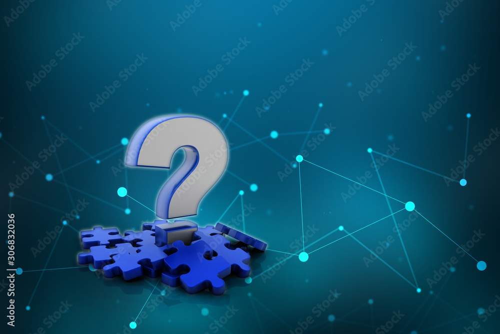 Poster 3d rendering question mark