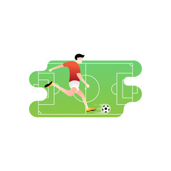 Football or soccer player vector illustration. Abstract Football player  Simple Flat vector illustration template Graphic Design. Football Sport Lifestyle design isolated on white background.