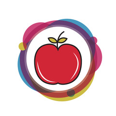 Apple vector icon. Red apple fruit