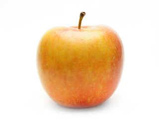 Ripe apples on a white background