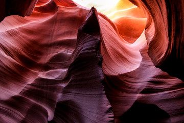 Amazing View to the Antelope Canyon Curves, Arizona, USA