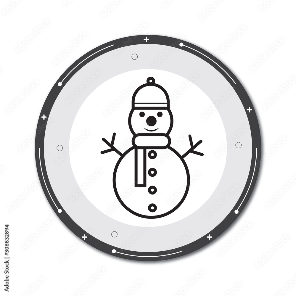 Poster snowman line icon. snowman linear symbol design from winter collection