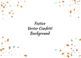 Festive color rectangle confetti background. Abstract frame confetti texture for holiday, postcard, poster, website, carnivals, birthday and children's parties. Cover confetti mock-up. Wedding card