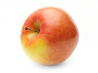 Ripe apples on a white background