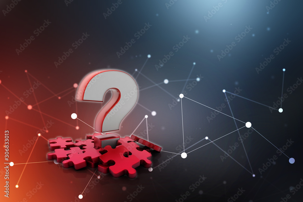 Poster 3d rendering question mark