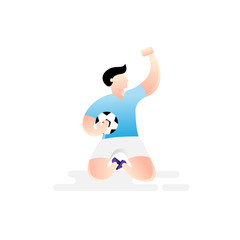 Football or soccer player vector illustration. Abstract Football player  Simple Flat vector illustration template Graphic Design. Football Sport Lifestyle design isolated on white background.