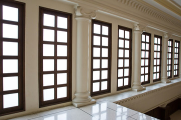 light big hall with glass windows. natural outdoor lighting. interior architecture. image for backrground, wallpaper,backdrop windows and copy space. object for building.plan