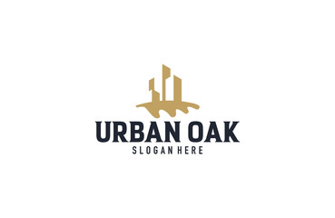 Urban oak logo design illustration 