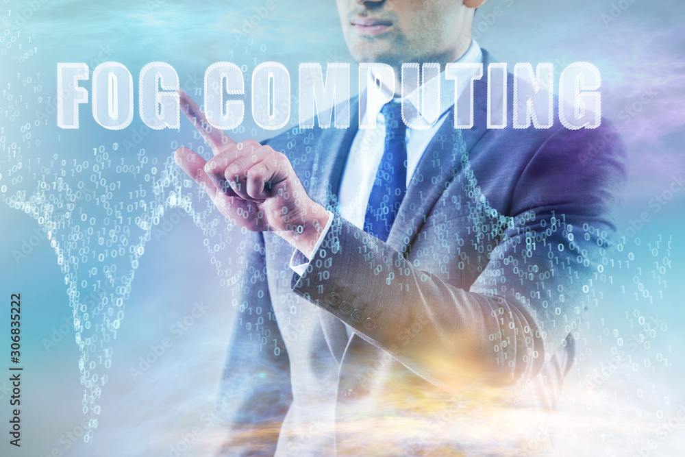 Poster concept of cloud edge and fog computing