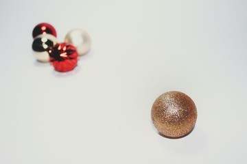 christmas balls on white background