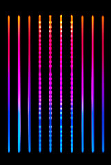 Dark empty scene, neon. Abstract futuristic background. Searchlight light, wet asphalt, smoke, night view, rays.