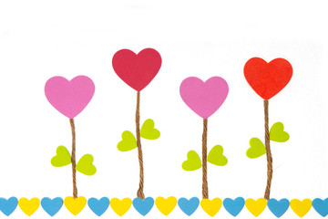 Colorful hearts  on white background. Valentine's day celebration