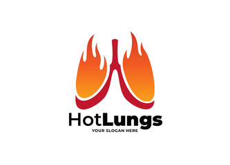 hot lungs logo vector template