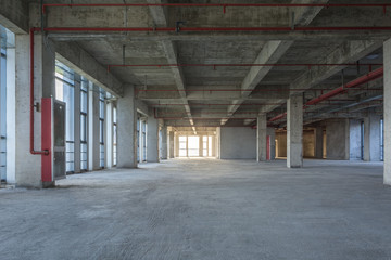 Modern empty commercial building materials