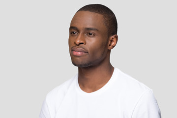 Portrait of attractive confident millennial African American man