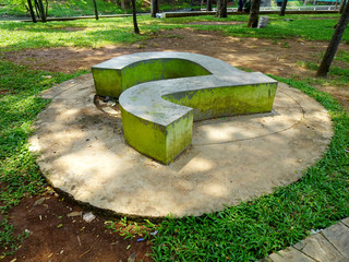 Concrete bench in the park