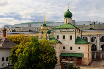 Fototapeta na wymiar Church of Maximus the Blessed in the Zaryadye park in Moscow, Russia