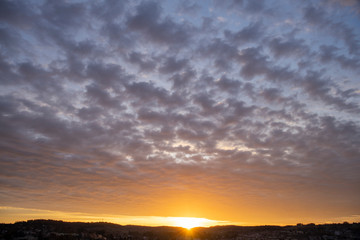 Fototapeta na wymiar beautiful sky at sunrise in the south of France