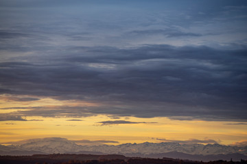 beautiful sky at sunrise in the south of France