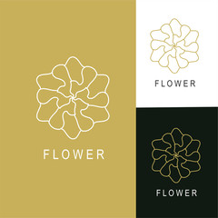 Flower logo. Flower icon. Floral emblem. Illustration of flower logo design isolated on background