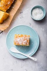 Revani. sweet semolina pastry, traditional turkish dessert