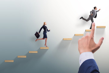 Gender discrimination concept with promotions