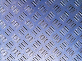 Shiny Metal floor plate with diamond pattern