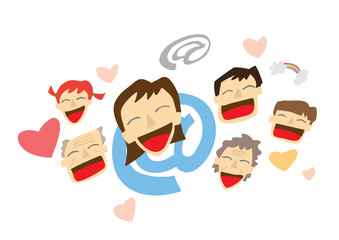 Image that communicates happily with family.  a happy family