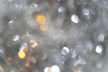 bright christmas bokeh. iridescent glare silver