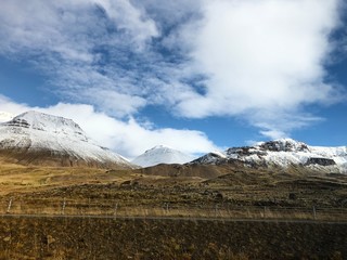 Mountains with colorful grass in Iceland