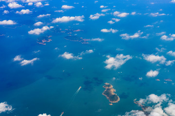 Fototapeta na wymiar Aerial view of the North Ninepin Island