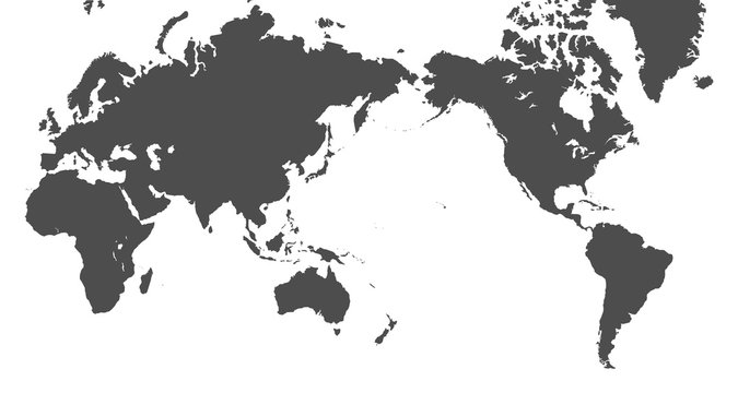 Pacific centered World Map