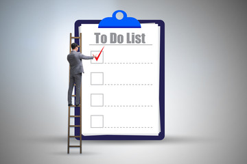 Concept of to do list with businessman