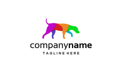 illustration logo from colorful dog logo design concept