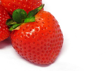group of strawberry on white background have copy space for put text