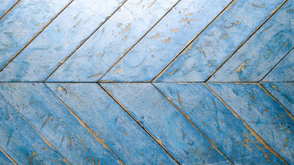 herringbone blue wood parquet, turquoise wooden background