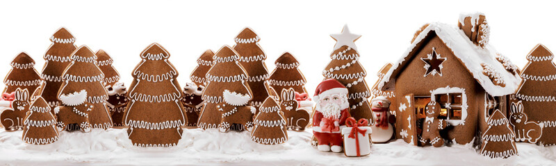 Gingerbread house and trees